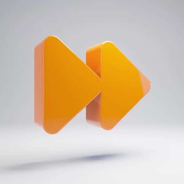 Volumetric glossy hot orange Forward icon isolated on white background. — Stock Photo, Image
