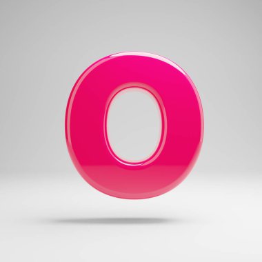 Beyaz arka planda izole edilmiş parlak pembe büyük harf O.