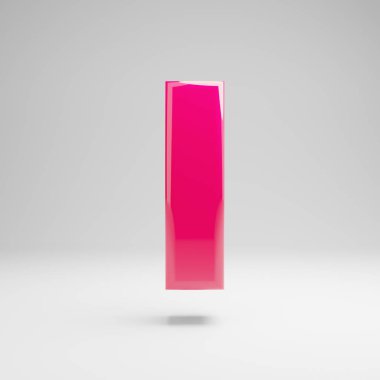 Parlak pembe küçük harf L beyaz arka plan üzerinde izole.