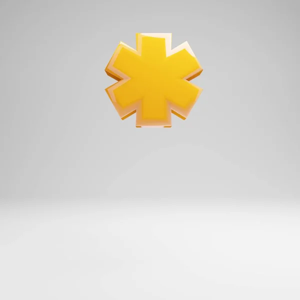 Glänzend gelbes Sternchen-Symbol isoliert auf weißem Hintergrund. — Stockfoto