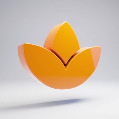 Beyaz arka planda yalıtılmış Volumetric parlak sıcak turuncu Spa simgesi.