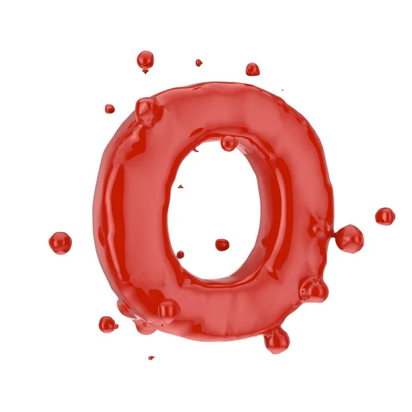 붉은 혈액 대문자 O 흰색 배경에 고립 — 스톡 사진