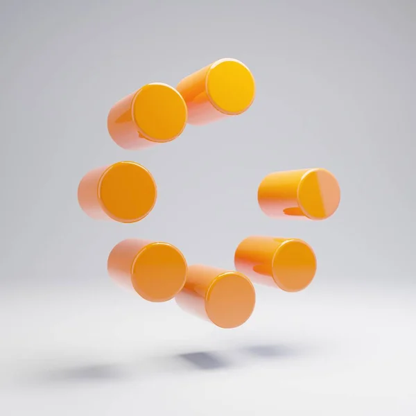 Volumétrico brillante naranja caliente Spinner icono aislado sobre fondo blanco . —  Fotos de Stock