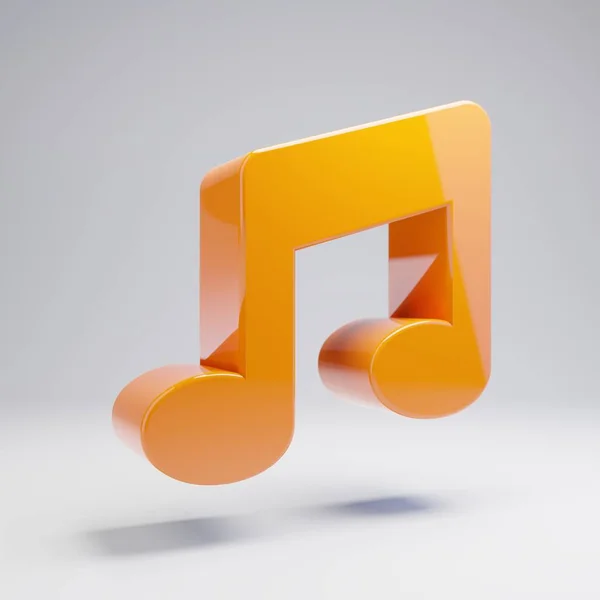 Volumétrico brillante naranja caliente icono de la música aislado sobre fondo blanco . — Foto de Stock