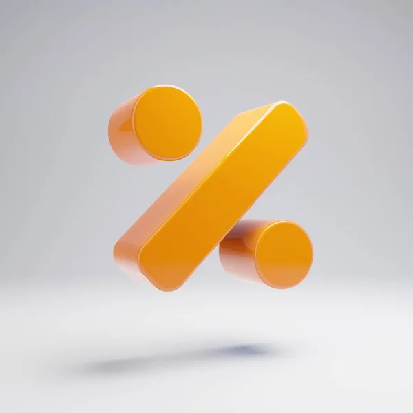Volumétrico brilhante laranja quente Ícone percentual isolado no fundo branco . — Fotografia de Stock