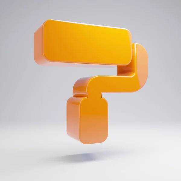Volumetric brilhante laranja quente Paint Roller ícone isolado no fundo branco . — Fotografia de Stock