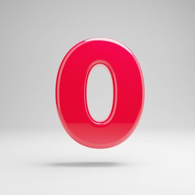 Beyaz arka planda izole parlak neon pembe sayı 6.