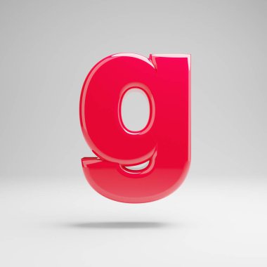 Beyaz arka planda izole parlak neon pembe küçük harf G.