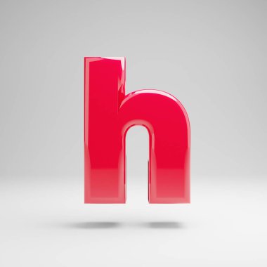 Beyaz arka planda izole parlak neon pembe küçük harf H.