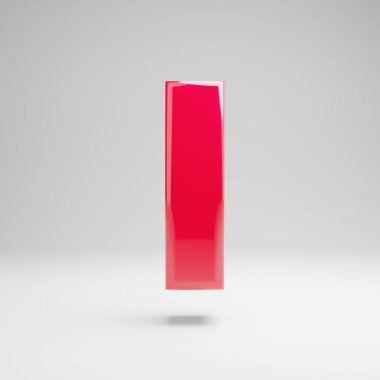 Parlak neon pembe küçük harf L beyaz arka planda izole.