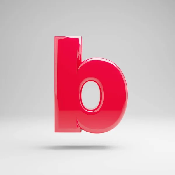 Γυαλιστερό ροζ πεζό γράμμα B απομονωμένο σε λευκό φόντο. — Φωτογραφία Αρχείου