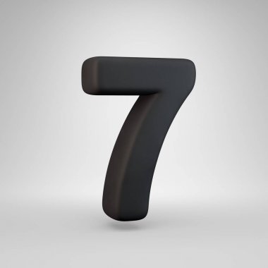 Siyah kauçuk sayısı 7 beyaz arka plan üzerinde izole.