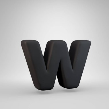 Beyaz arka plan üzerinde izole edilmiş siyah kauçuk küçük harf W.