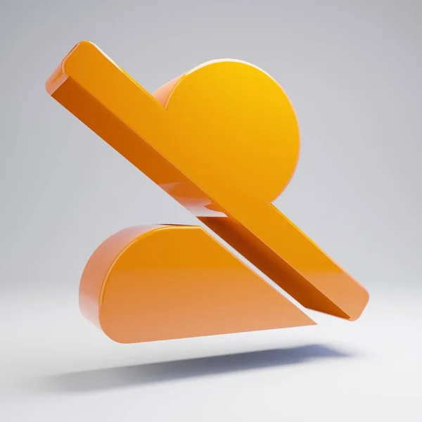 Wolumetryczny błyszczący gorący pomarańczowy użytkownik slash ikona na białym tle. — Zdjęcie stockowe