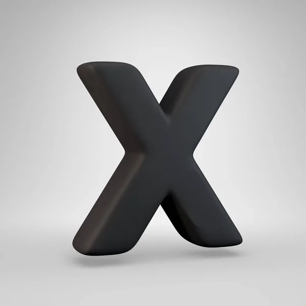 Lettera maiuscola in gomma nera X isolata su sfondo bianco . — Foto Stock