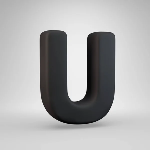 Μαύρο καουτσούκ κεφαλαίο γράμμα U απομονωθεί σε λευκό φόντο. — Φωτογραφία Αρχείου