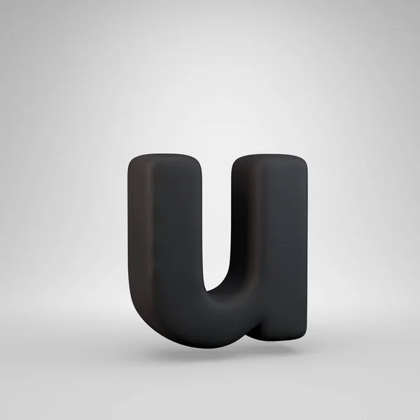 Черный резиновый нижний регистр буква U изолированы на белом фоне . — стоковое фото