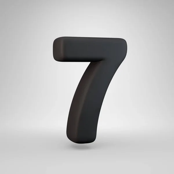 Zwart rubber nummer 7 geïsoleerd op witte achtergrond. — Stockfoto