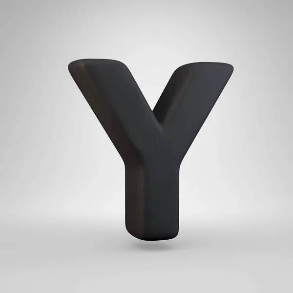 Чорна гума верхнього регістру літери Y ізольована на білому тлі . — стокове фото