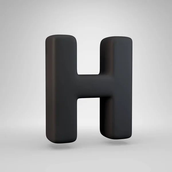 Black rubber uppercase letter H isolated on white background. — Stock Photo, Image