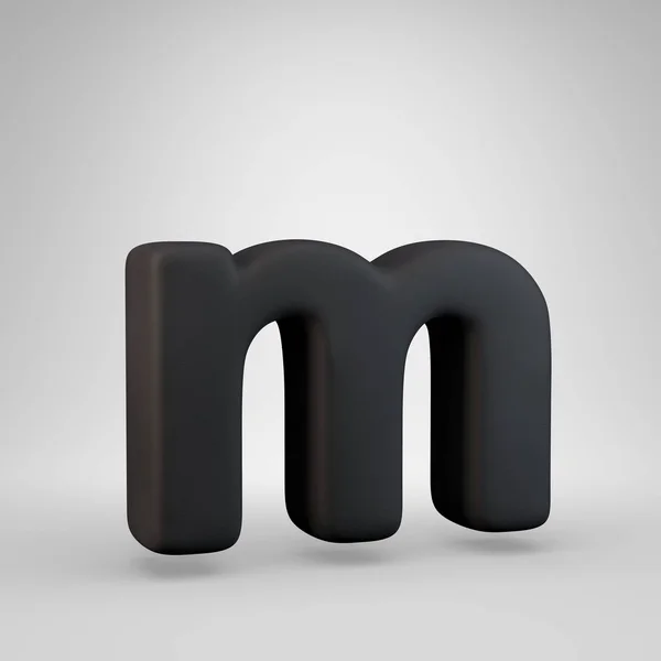 Zwarte rubberen kleine letter M geïsoleerd op witte achtergrond. — Stockfoto