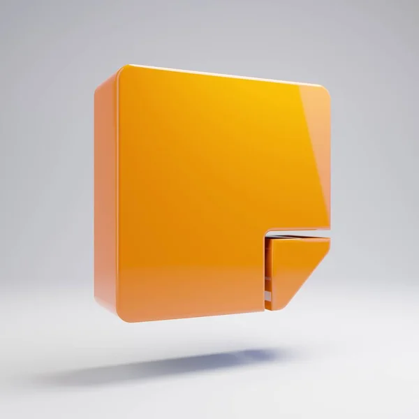Volumetrische glanzende hete oranje Sticky-Note icoon geïsoleerd op witte achtergrond. — Stockfoto
