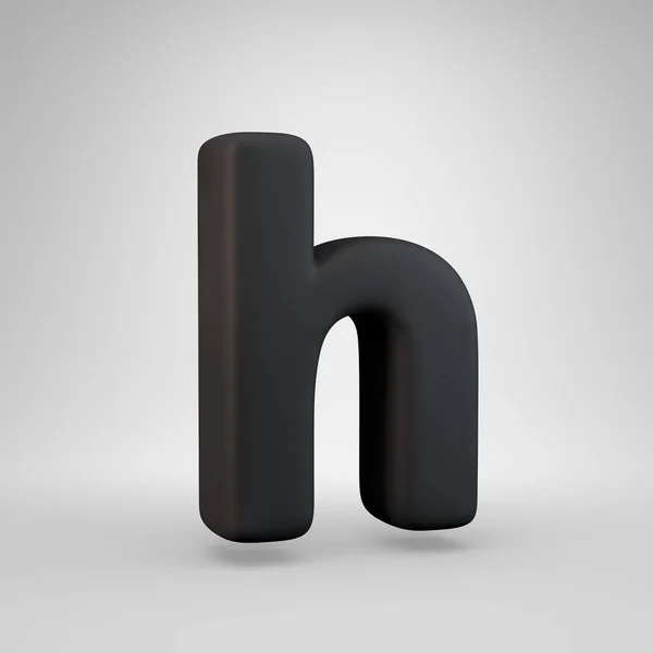 Black rubber lowercase letter H isolated on white background. — Stock Photo, Image