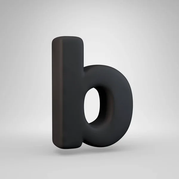 Zwarte rubberen kleine letter B geïsoleerd op witte achtergrond. — Stockfoto