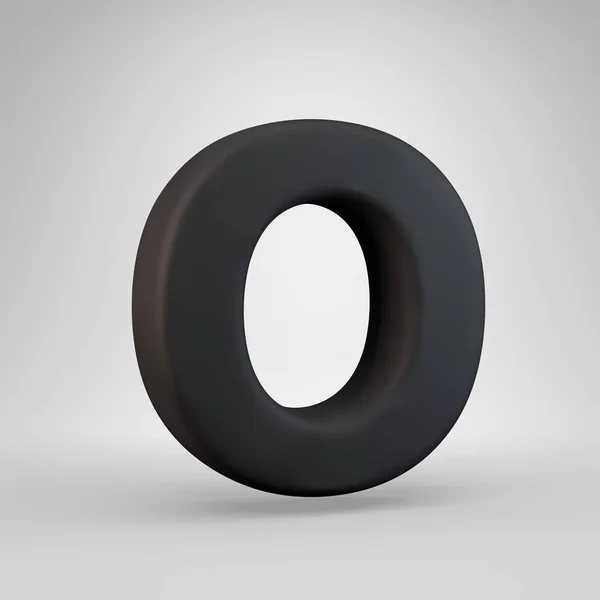 Black rubber uppercase letter O isolated on white background. — Stock Photo, Image