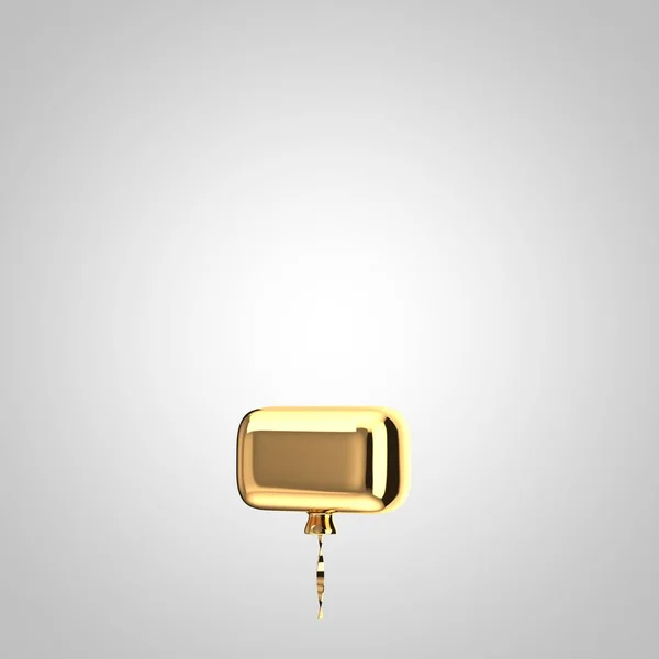 Globo de oro metálico brillante menos símbolo aislado sobre fondo blanco —  Fotos de Stock
