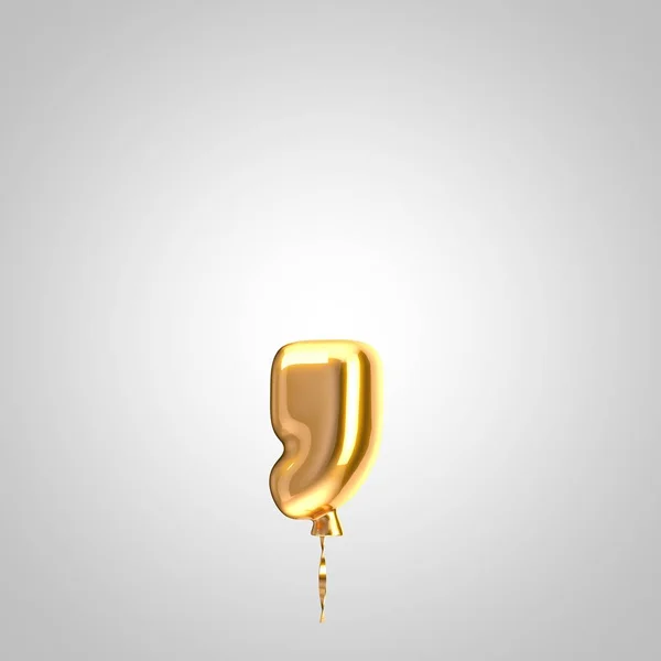 Shiny metallic orange balloon coma symbol isolated on white background — Stock Photo, Image