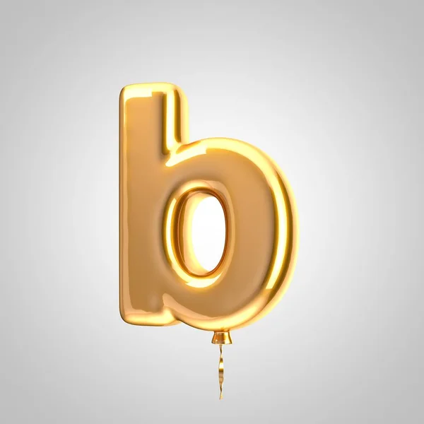 Glanzende metallic oranje ballon letter B kleine letters geïsoleerd op witte achtergrond — Stockfoto