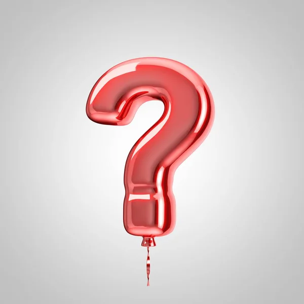 Shiny metallic red balloon question mark symbol isolated on white background — Stock Photo, Image