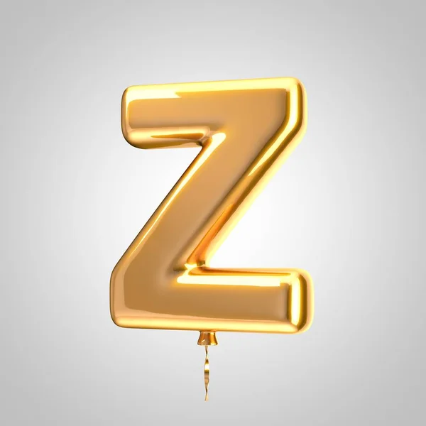Блискуча металева помаранчева кулька літери Z верхнього регістру ізольовані на білому тлі — стокове фото