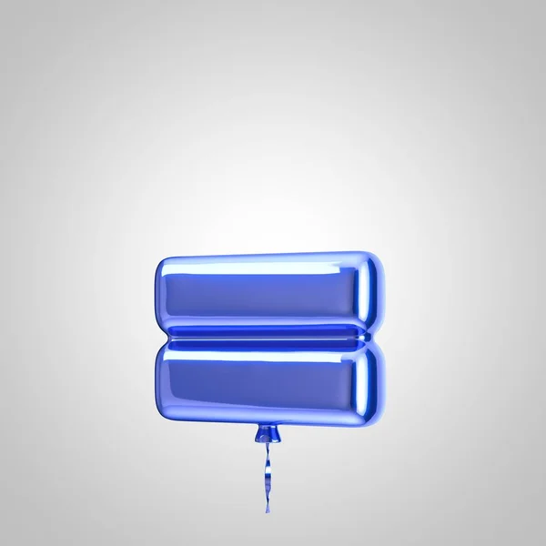 Glänsande metallisk blå ballong är lika med symbolen isolerad på vit bakgrund — Stockfoto