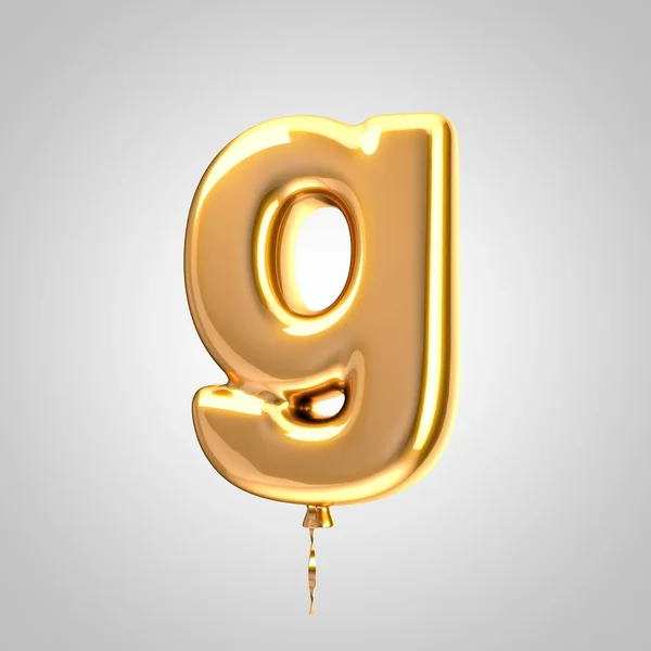 Glänsande metallic orange ballong bokstaven G små bokstäver isolerade på vit bakgrund — Stockfoto