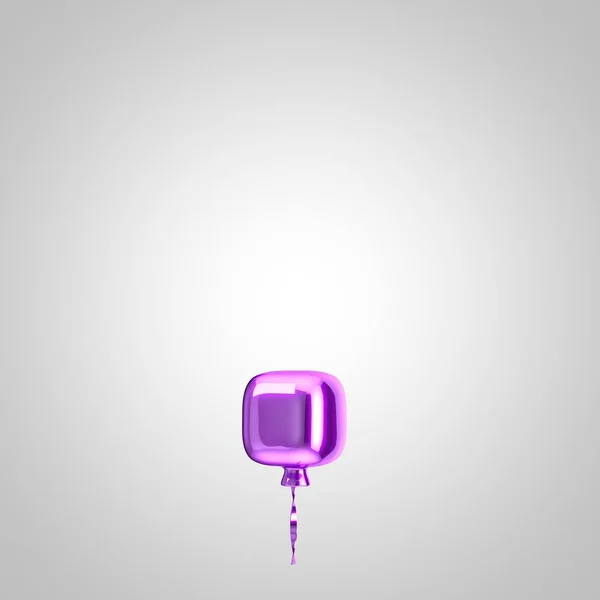 Shiny metallic violet balloon point symbol isolated on white background — Stock Photo, Image