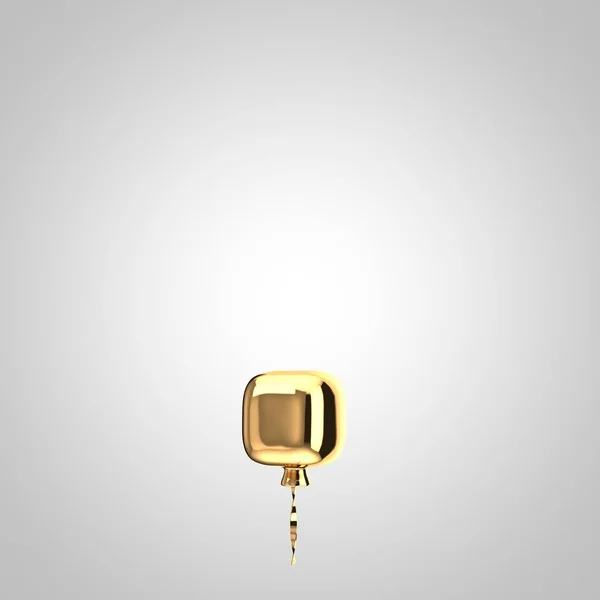 在白色背景上隔离的闪亮金属金色气球点符号 — 图库照片