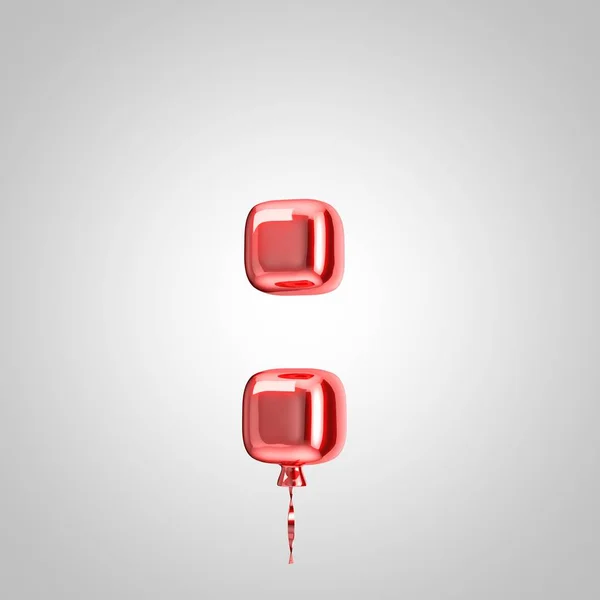 Glänsande metallic röd ballong kolon symbol isolerad på vit bakgrund — Stockfoto