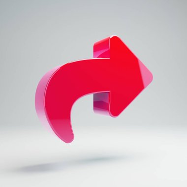 Hacimsel parlak sıcak pembe Beyaz arka plan üzerinde izole share simgesi.