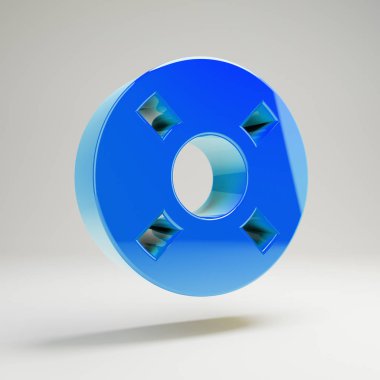 Beyaz arka planda izole hacimsel parlak mavi Life Ring simgesi.