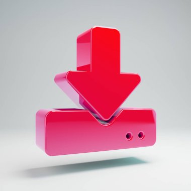 Hacimsel parlak sıcak pembe Beyaz arka plan üzerinde izole indirsimgesi.