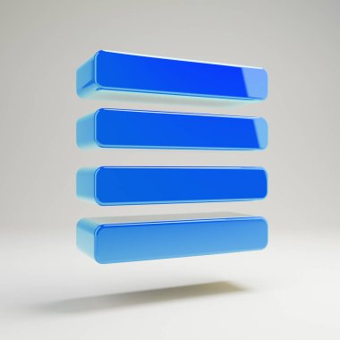 Hacimsel parlak mavi Hizala Beyaz arka planda yalıtılmış simge.