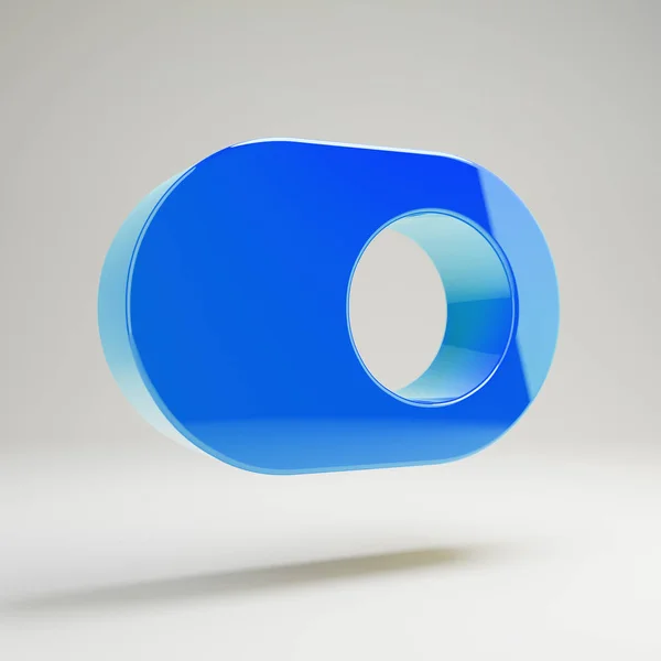 Fényezett, fényes kék váltógomb fehér alapon izolált ikonon. — Stock Fotó