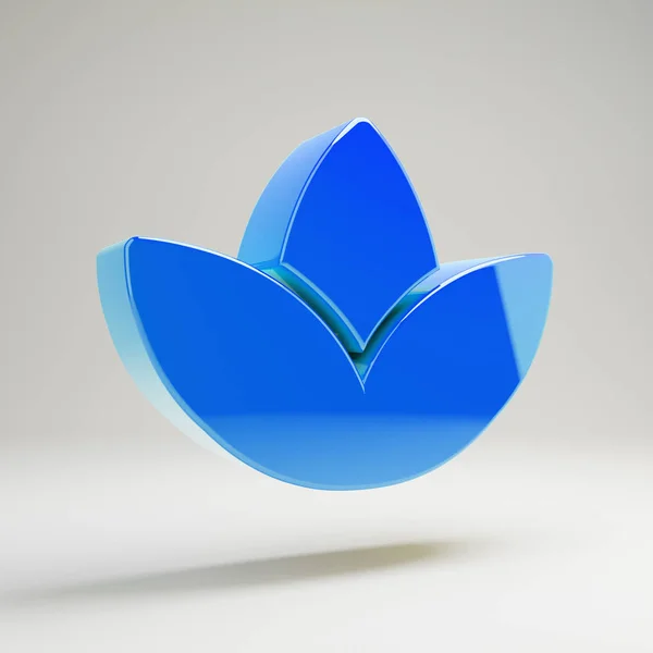 Volumetric glossy blue Spa icon isolated on white background.