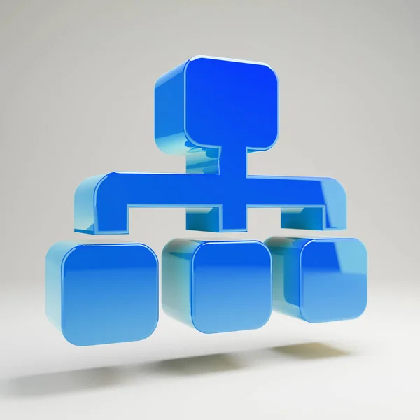Volumetric azul brilhante ícone Sitemap isolado no fundo branco . — Fotografia de Stock