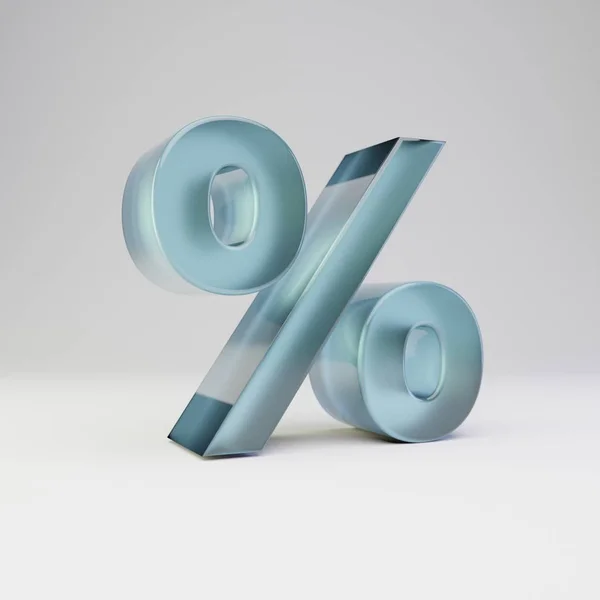 Symbol på 3% is. Gjennomsiktig isfont med skinnende refleksjoner og skygge isolert på hvit bakgrunn . – stockfoto