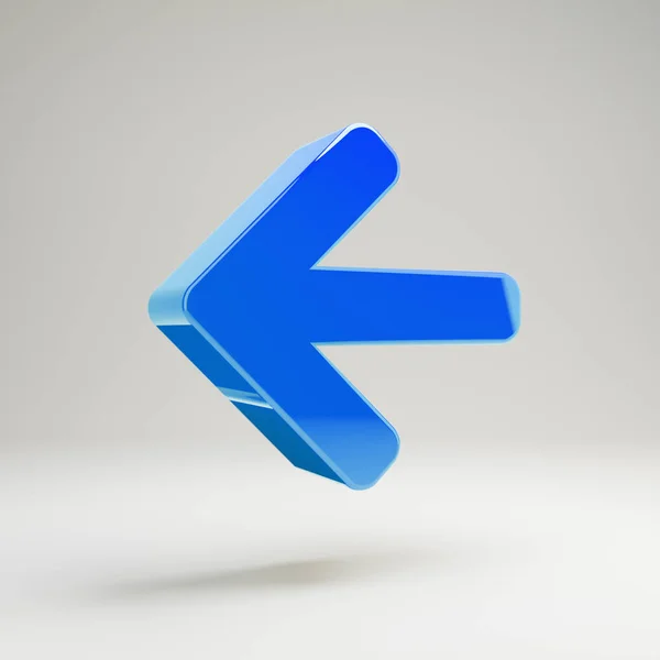 Volumetric glossy blue Arrow Left icon isolated on white background. — Stock Photo, Image