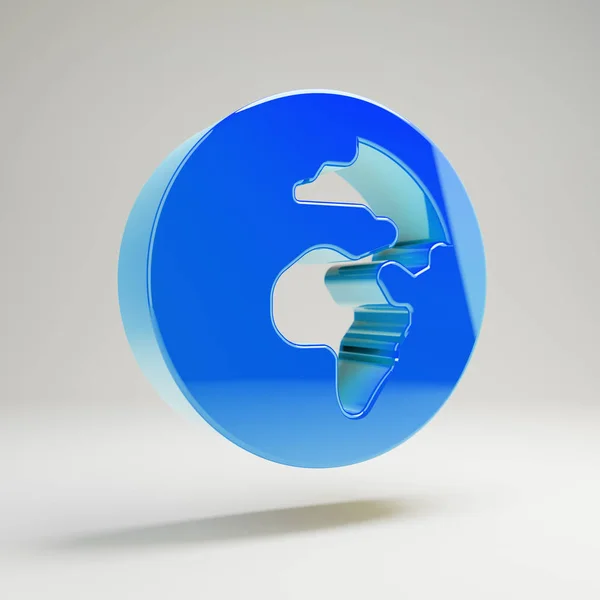 Volumétrico azul brillante Globe África icono aislado sobre fondo blanco . —  Fotos de Stock