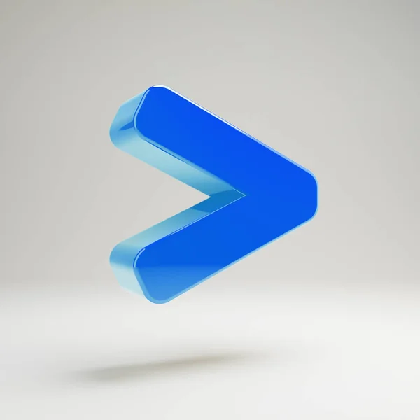 Volumetrisches Hochglanzblau größer als das Symbol auf weißem Hintergrund. — Stockfoto